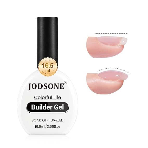 JODSONE Clear Builder Gel for Nails 16.5ml, Nail Strengthener Gel Polish for Thickening, Nail Extension, Apex Building, Nail Thickening Solution and Long Lasting Nail Art Design Gift for Women