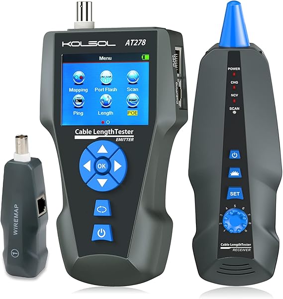 AT278 TDR Network Cable Tester LCD for RJ45/RJ11/BNC POE PING Length Test