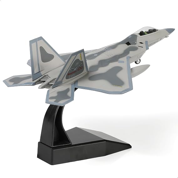 NUOTIE 1/100 F-22 Raptor Jet Fighter Air Force Alloy Model(AF91001) | Stealth Combat Aircraft Diecast Diecast Plane Model with Display Stand Collection Gift for Adult
