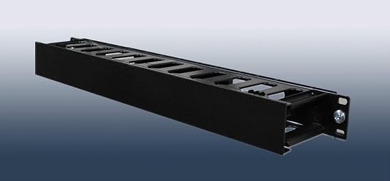 1U Horizontal Rack Mount Cable Management Unit with Panel Plastic 19" Rack Mount