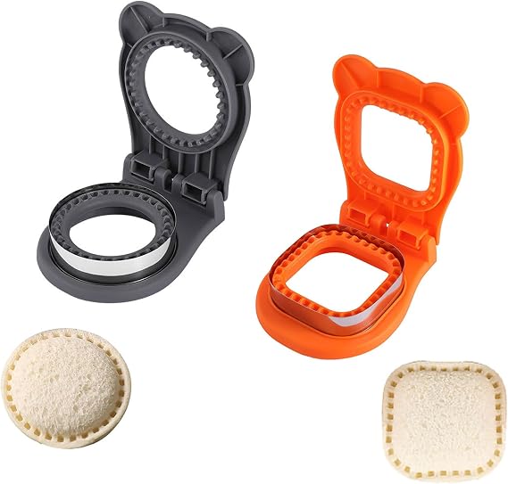 2Pcs Crustless Sandwich Cutter,Square&Round Sandwich Cutter and Sealer,Crustless Sandwich Maker,Sandwich Sealer for DIY Breakfast Lunch Picnic