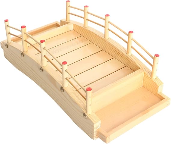 Wooden Arch Bridge Sushi Boat Serving Tray, Sushi Bridge Serving Plate Food Platter for Restaurant or Home (38 x 19 x 13cm / 14.9 x 7.4 x 5.1inch)
