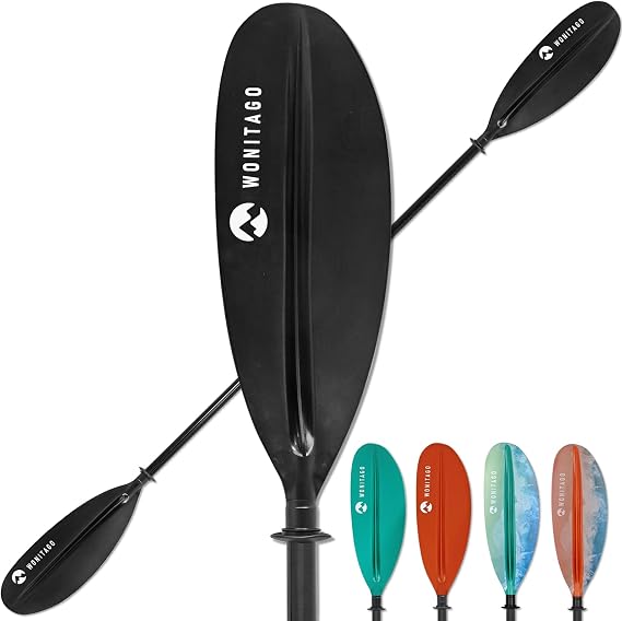 Adjustable Kayak Paddle, Fiberglass Shaft and Reinforced PP Blade