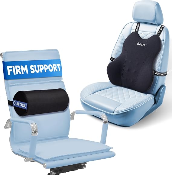 QUTOOL Lumbar Support Pillow for Car and Firm Lumbar Roll
