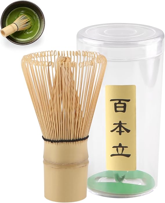 Bamboo Matcha Whisk, Handmade Japanese Chasen, Natural Eco-Friendly Matcha Brush, Easy Clean Small Matcha Stirrer for Home Afternoon Tea & Traditional Matcha Preparation