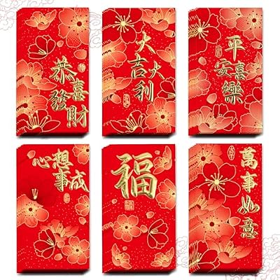 Chinese New Year Red Envelopes - 36 Pcs Year of the Dragon Lucky Money Envelopes for Cash Wedding Birthday Gift