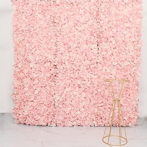 Balsa Circle 4 Blush Artificial Hydrangea Flower Mat 11 sq ft UV Protected Wall Photography Backdrops Panels - Wall Decor Wedding Party Decorations Supplies