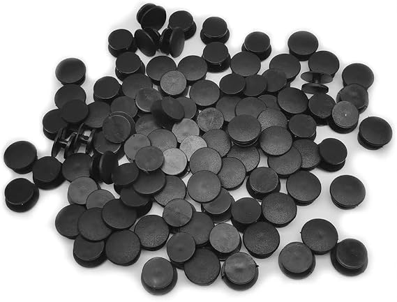 100 Pack Plastic Button Black Buckle DIY Shoe Charm Backs Accessories