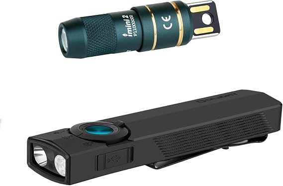 OLIGHT Imini2 Key Chain Light Mini Elf Blue & ArkPro Multifunctional Light Matte Black Set