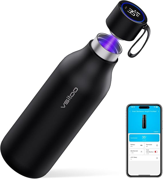 VSITOO S1 Max 33oz Insulated Stainless Steel Self-Cleaning Water Bottle