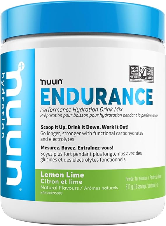 Nuun Hydration Endurance Powder Lemon Lime, Non-GMO & Vegan, 16 Servings