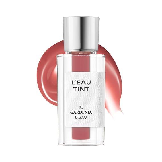 BBIA LEAU Tint Glossy & Glow Lip Stain Watery Lip Tint Non-Sticky High Shine Finish Long-lasting Moisturizing Lightweight Natural Daily Use Vegan Korean Makeup (01 GARDENIA L'EAU - MINI)