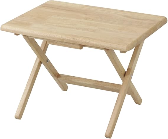 Yamazen STR-50L NA Folding Table, Side Table, Wooden, Low, Width 19.3 x Depth 15.0 x Height 13.8 inches 49 x 38 x 35 cm, Complete Product, Natural