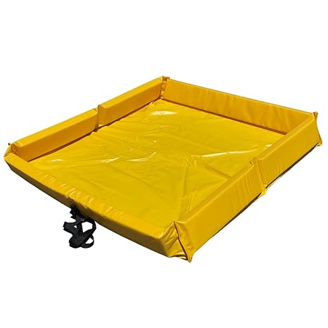 Sandbaggy 4 ft x 4 ft Portable Spill Containment Berm - Flexible, Collapsible - Temporary and Secondary Containment - 130 Gallon Capacity (1, 4 ft x 4 ft)