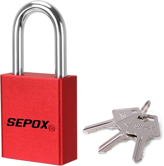 SEPOX Weatherproof Padlock with Keys, 40mm Solid Aluminum Lockbody Heavy Duty Outdoor Padlocks, Corrosion Resistant for Lock-Out, Loto, Garden Gate, Shed, Locker, Cabinet, Door Security