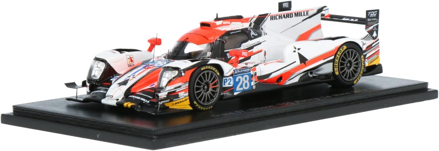 SPARK – Oreca – 07 Gibson LMP2 Le Mans 2017 Car – Collectible S5815, WhiteOrangeBlack