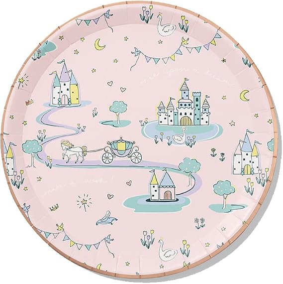 Coterie Princess Paper Plates (Set of 10 Large) - Pink for Birthday Party, Baby Shower and More - Party Decorations | 9.25" Plates
