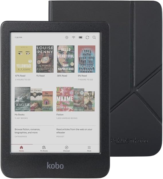 Kobo Clara Renkli eOkuyucu, Kılıf Paketi (Siyah Uyku Kılıfı, Kılıf Paketi)