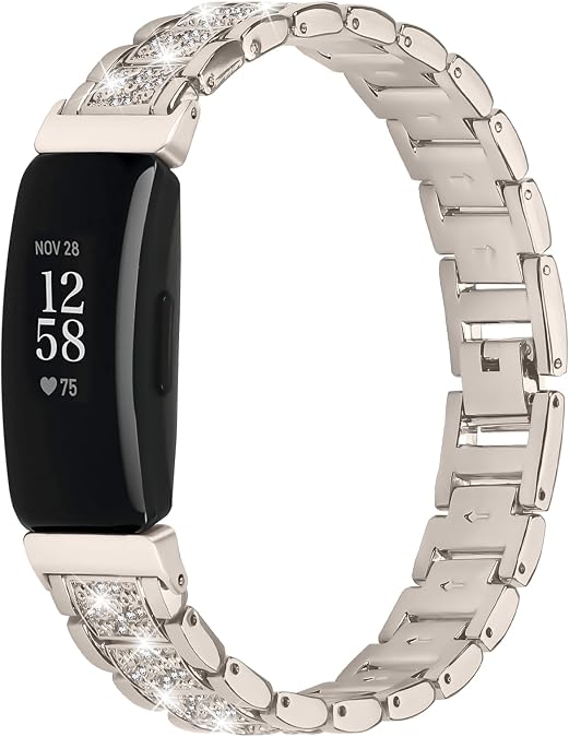 Metal Strap Compatible with Fitbit inspire 2, Adjustable Casual Sports Fitness Band for Fitbit inspire 1/HR bands women men