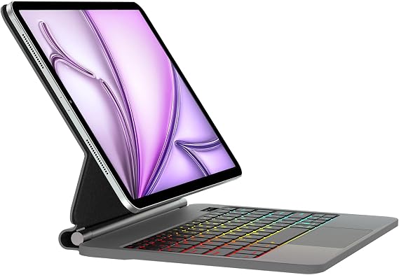 IVEOPPE iPad Air 13 Inch (M3/M2, 2025/2024) & iPad Pro 12.9 inch (3/4/5/6th Gen) Magic Keyboard Case, Easy-Set Floating Cantilever Stand, Multi-Touch Trackpad Precision, Rebound Series, Black