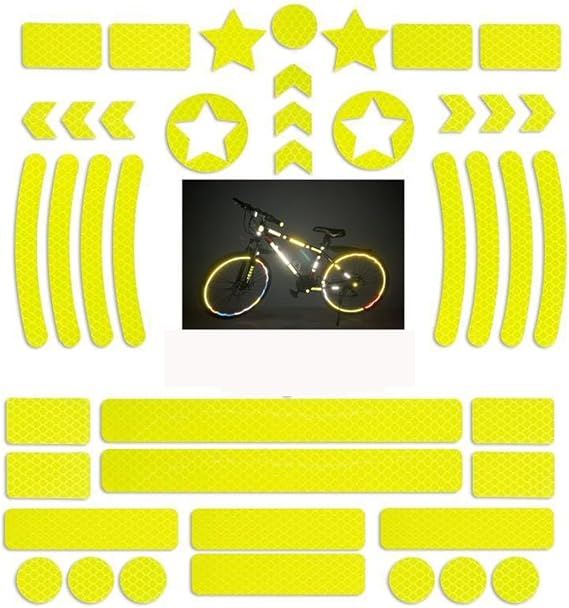 Four Colours 42pcs Safety Warning Stickers Freedom Decoration Design Stickers Night Bike Car Reflective Stickers
