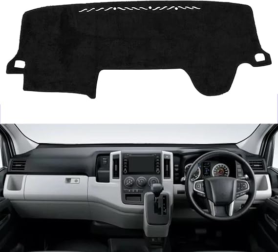 Fit for Toyota Hiace 2019 2020,Car Dashboard Cover,Non-Slip Dash Mat Dashboard Cover,Black Dash Cover Mat,Automotive Interior