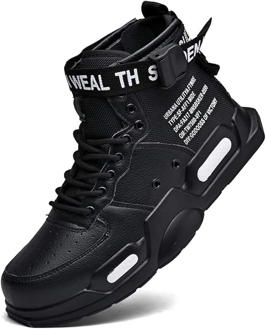 FUSHITON Men's Running Shoes Fashionable High Top Trainers Freestyle Hi-Top Casual Sports Shoes Hiking Shoes High Gym Shoes Leisure Shoes High Fitness Shoes