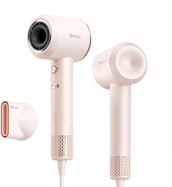 SIMPLUS High Speed Hair Dryer, 110,000 RPM Brushless Motor, 400 Million Negative Ions, Fast Drying Blow Dryer with Smart Temperature Control, 4 Heat & 2 Speed Settings for All Hair Types