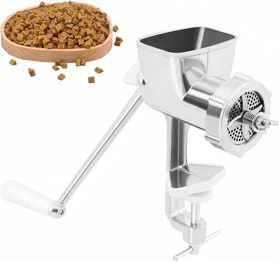 Feed Pellet Machine, Stainless Steel Pet Food Maker with 4 Blades & 1 Pellet Plate, Adjustable Pellets Mill for Homemade Dog, Cat, Bird, Fish, Rabbit Food, Mill, Feed Machine