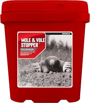 Mole & Vole Stopper, Granular Animal Repellent, All Natural, Effective All Year Round, Safe for People and Pets, No Harsh Chemicals, Ready to Use, Mole & Vole Animal Repellent - 5 lb. Shaker Jug