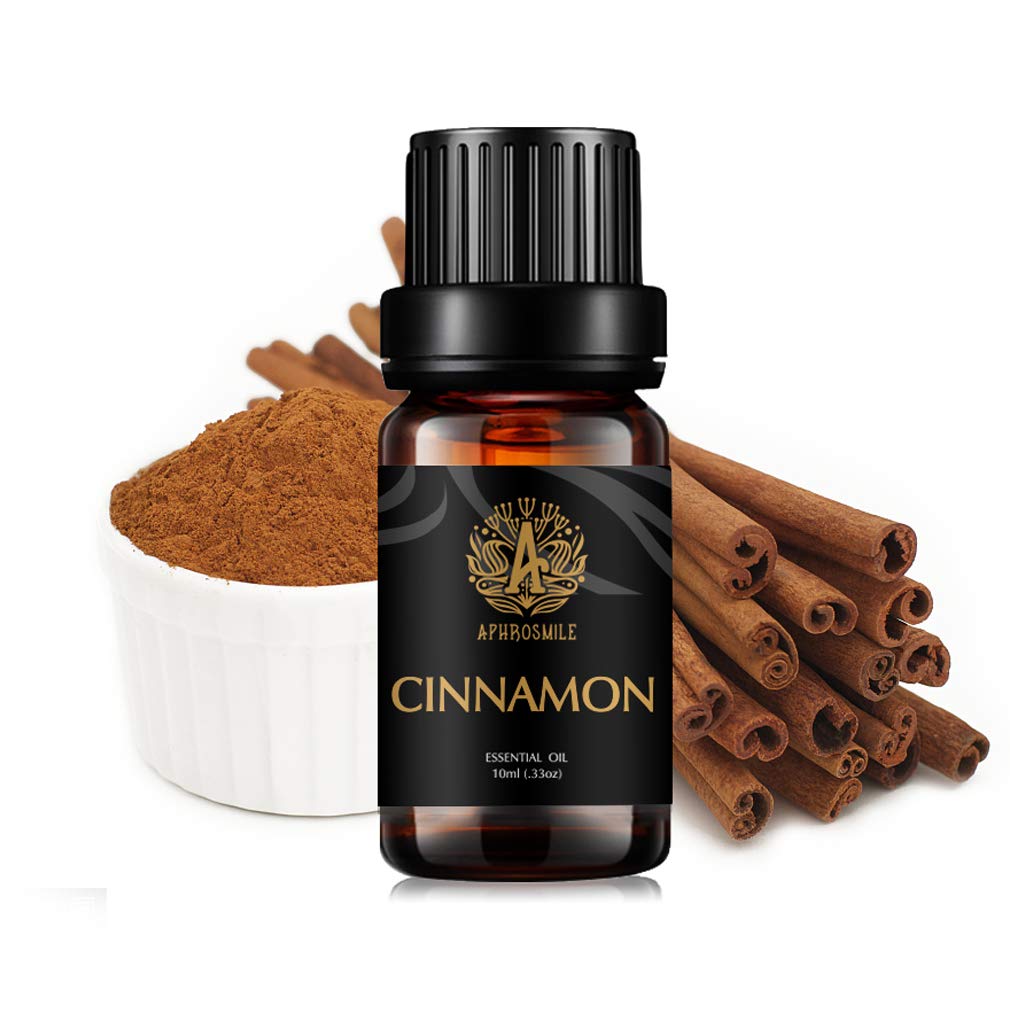 Aphrosmile Cinnamon Essential Oil - 100% Pure Cinnamon Oil, Organic Therapeutic-Grade Aromatherapy Essential Oil 10mL0.33oz