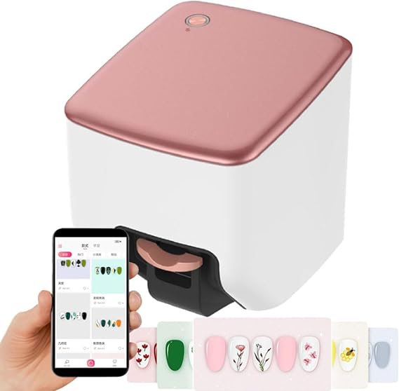 Commercial Nail Printer, Electric Nail Painting Machine,Digital Automatic Color Nail Art Machine with Fast Drawing In 10s/Customized Printing Content/Automatic Nail Size Recognition