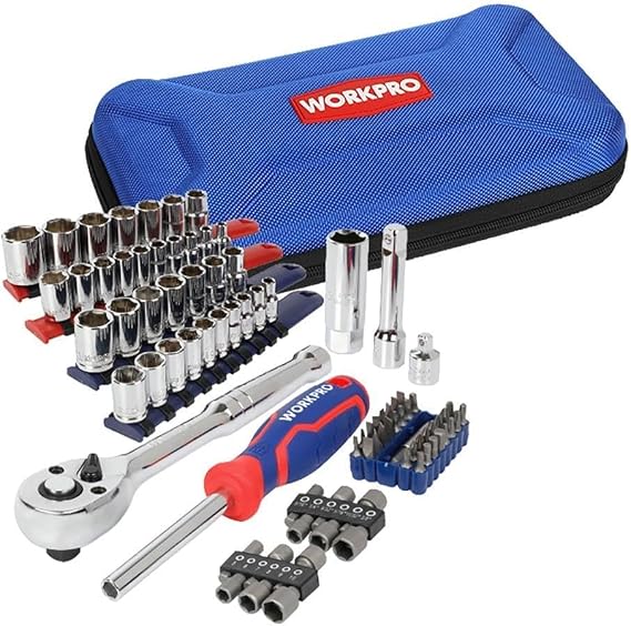 WORKPRO WP209006 84 Parça 3/8’’ 1/4’’ CR-V Metrik/İnç Profesyonel Lokma ve Bits Uç Takımı