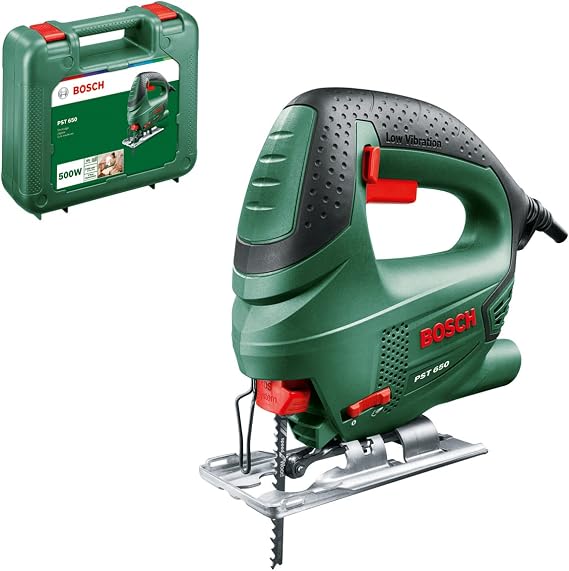 Bosch Home and Garden PST 650 Elektrikli Dekupaj Testreresi, 500 Watt, Ahşapta 65 mm, Çelikte 4 mm Kesme Derinliği, Taşıma Çantasında