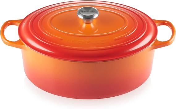 Le Creuset Enameled Cast Iron Oval Dutch Oven, 9.5 qt., Flame