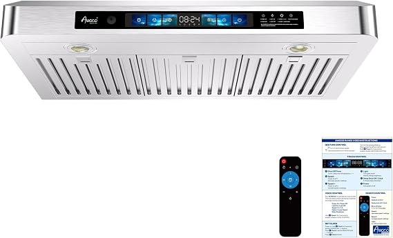 30" Under Cabinet Range Hood with 6" top & 3-1/4D x 10W top/rear vent
