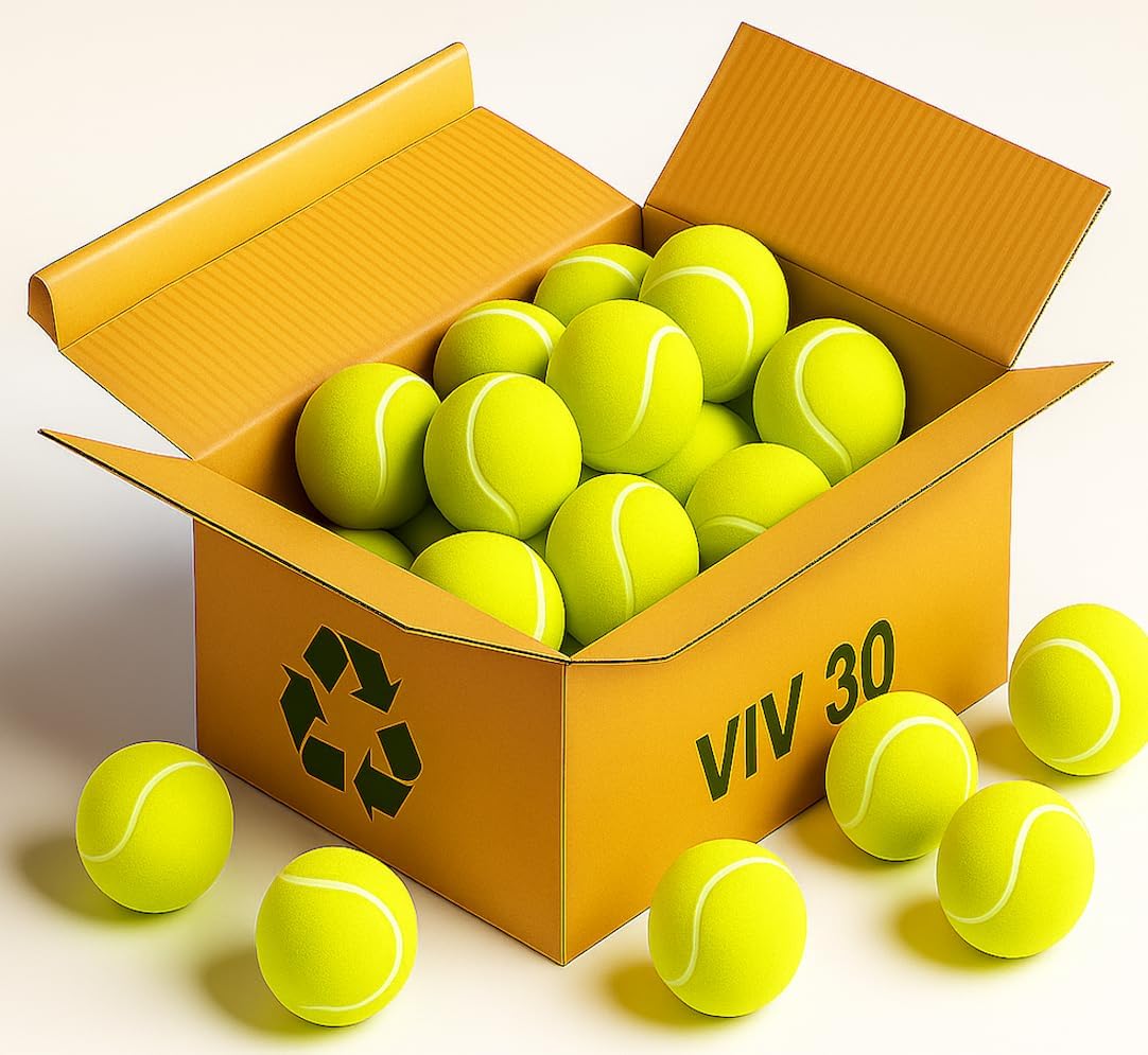 VIV Advanced Tennis Balls, 3050100 Bulk Case, Official Size for Practice, Pets, Kids, Training Machines, High-Pressure 53" Bounce, Durable for All Court Surfaces & High Altitude Play