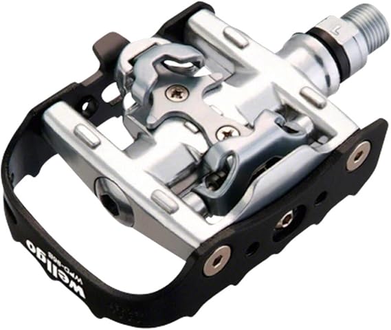 Wellgo WPD-95B Clipless/Clip Platform PedalsBlack/Silver Mountain Bike Pedals by Wellgo