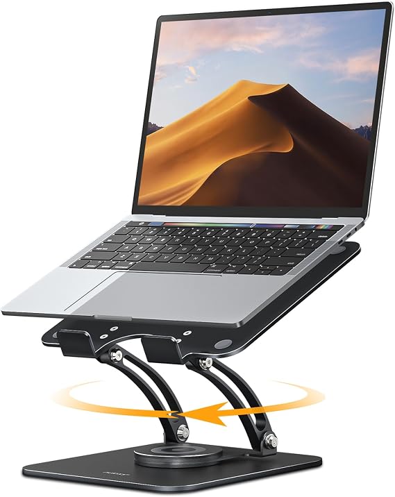 Nulaxy 360 Rotating Ergonomic Laptop Stand for Desk, Dual Foldable Design