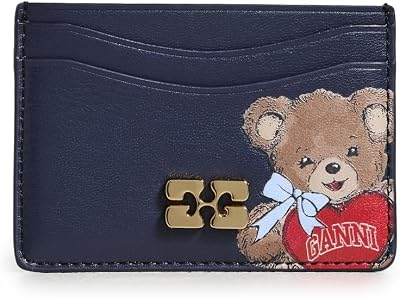 Ganni Womens Card Holder With Flap Bear
