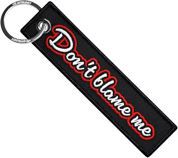 MotoLoot Keychain for Motorcycles, Scooters, Cars and Gifts (Don't Blame Me)