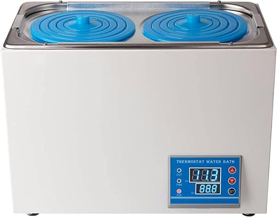 Laboratory Water Baths Double Hole, Digital Thermostatic Laboratory Water Bath, 600 W Digital Laboratory Thermostat, Digital Electrical Whirlpool, Suitable for Laboratory, Double Chamber