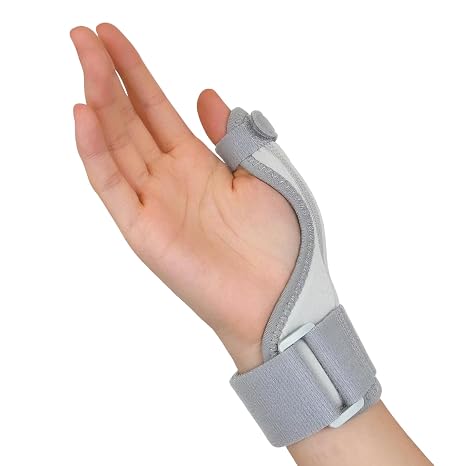 Thumb Support for Arthritis Right Left Hand Breathable Thumb Brace Wrist Supports Adjustable Thumb Spica Splint Ergonomical Trigger Thumb Splint for Tendonitis Carpal Tunnel Relief Sprains (Grey)