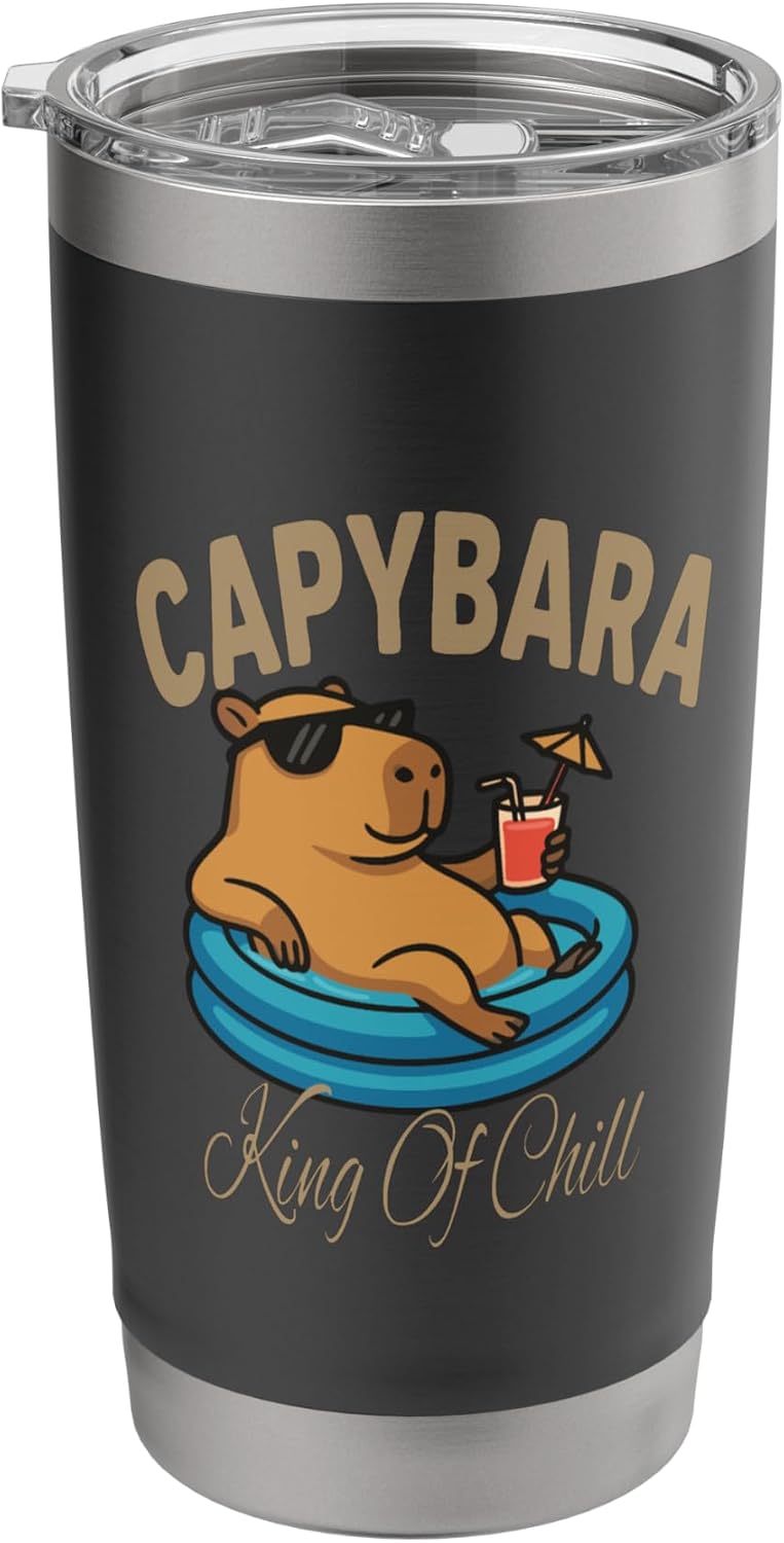Capybara Chill Vibes King of Relaxation - Funny Animal Stainless Steel Insulated Tumbler