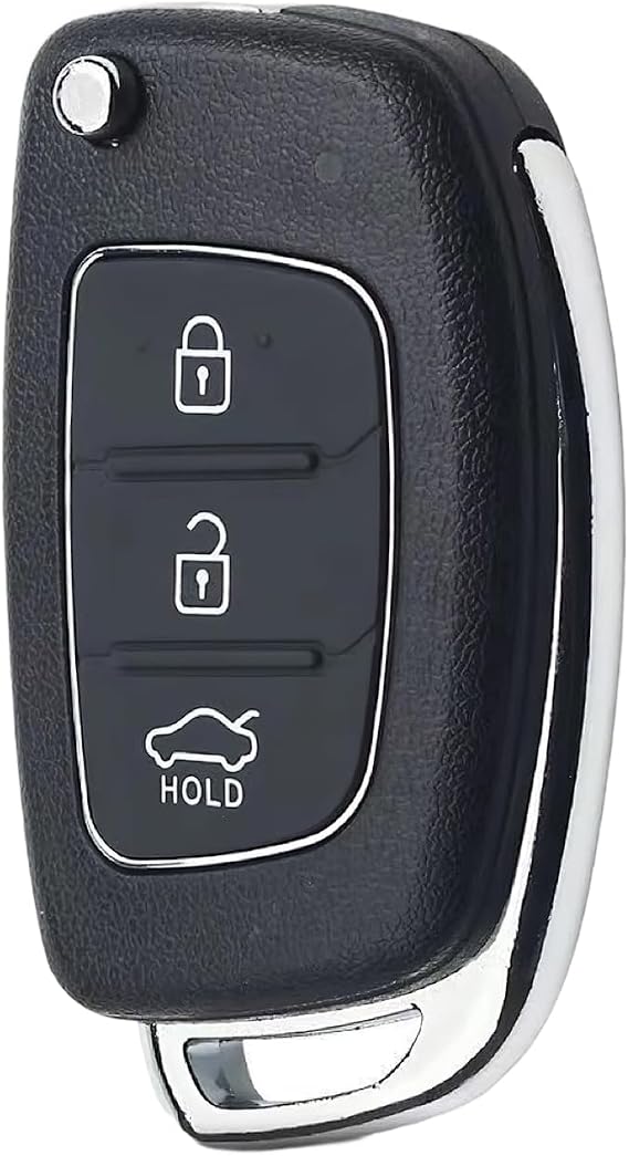 Car Key Fob Shell Key Cover Replacement Shell for Hyundai i10/i20/i30/i40/ix20/ix35 Tucson Elantra Santa Fe – Hyundai 3 Button Key Fob Cover Housing for Flip Blade