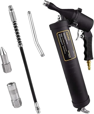 AZUNO Pneumatic Grease Gun, Heavy Duty 6000 PSI Air Compressor Grease Guns with Flex Hose Pneumatic Grease Gun