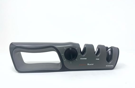 Simple Sharp Adjustable Angle 24-48 Kitchen Knife & Scissor Sharpener | Dual Stage Coarse and Fine Sharpening System | Tungsten Steel, Diamond and Ceramic Sharpeners | Professional Sharpening