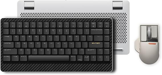 LOFREE Edge Low Profile Mechanical Keyboard with Mouse,75% Rechargeable Bluetooth and Wired Connection for Window,Mac OS/POM Switches 2.0, Carbon Fiber Top Case, Mg Alloy Bottom Case (Metallic Silver)