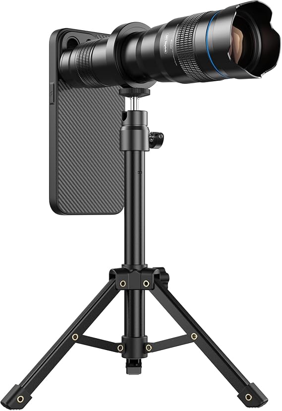 Smartphone-dedicated case includedApexel Smartphone Telephoto Lens 36x, Clip-on Smartphone Case with No Failure, Telescope, Multi-model Compatible Mount with Monocular, Alloy Durable Smartphone