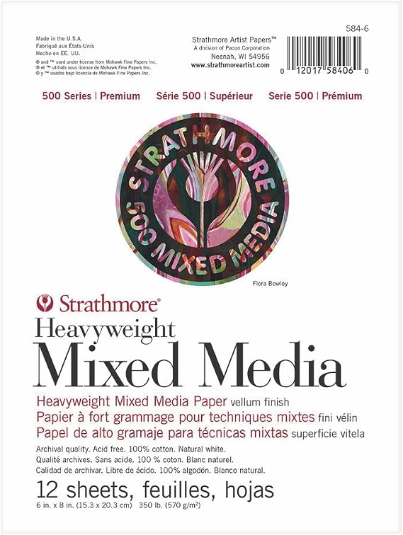 Strathmore 500 Series Heavyweight Mixed Media Pad 6"X8"-12 Sheets -62584600
